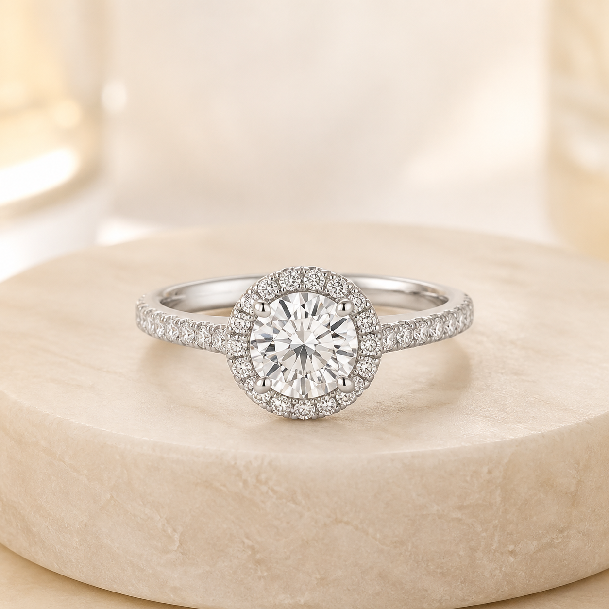 Solitaire Halo Ring