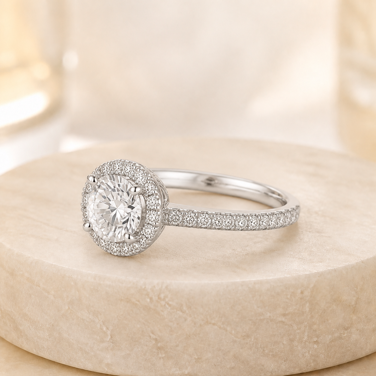 Solitaire Halo Ring — view 2