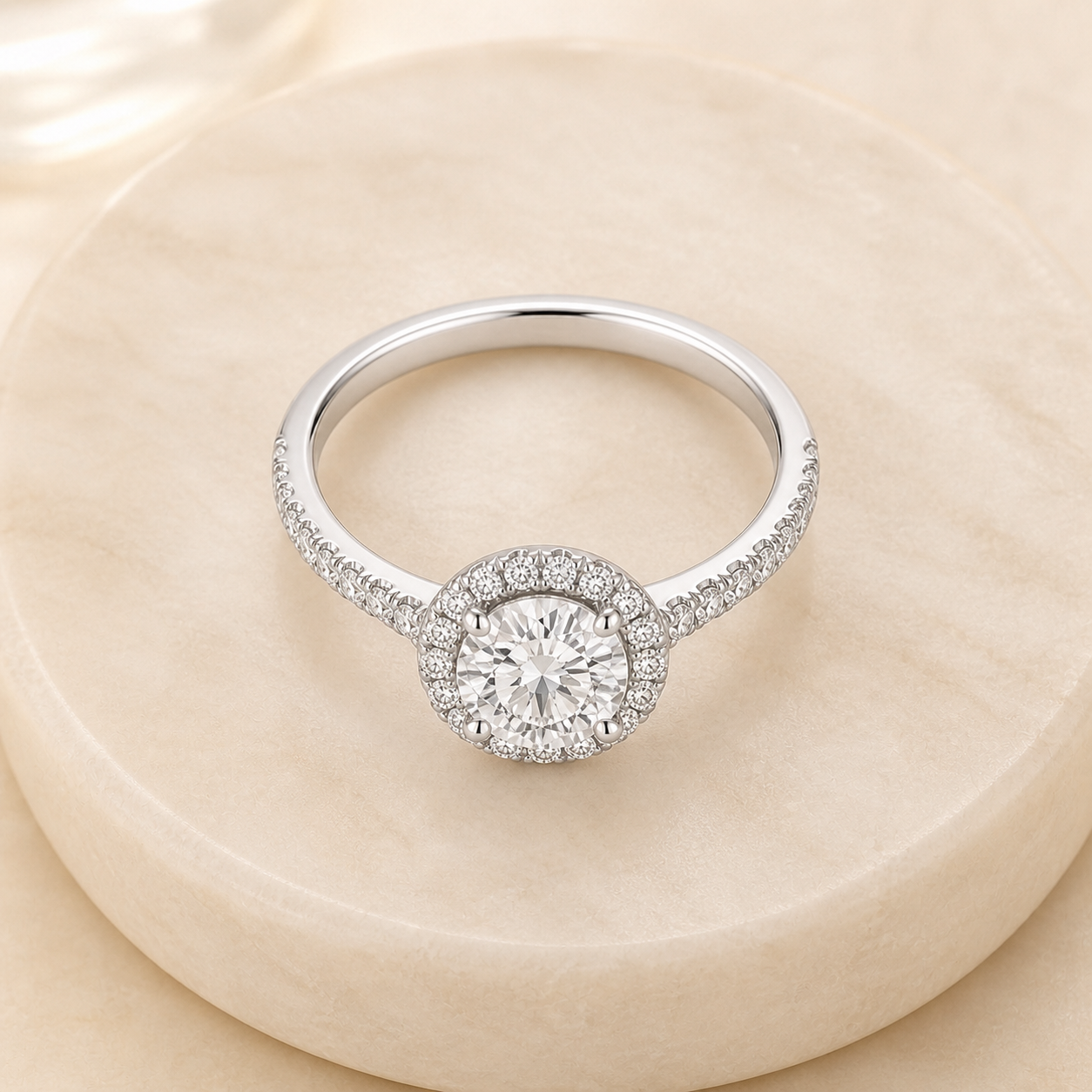 Solitaire Halo Ring — view 3